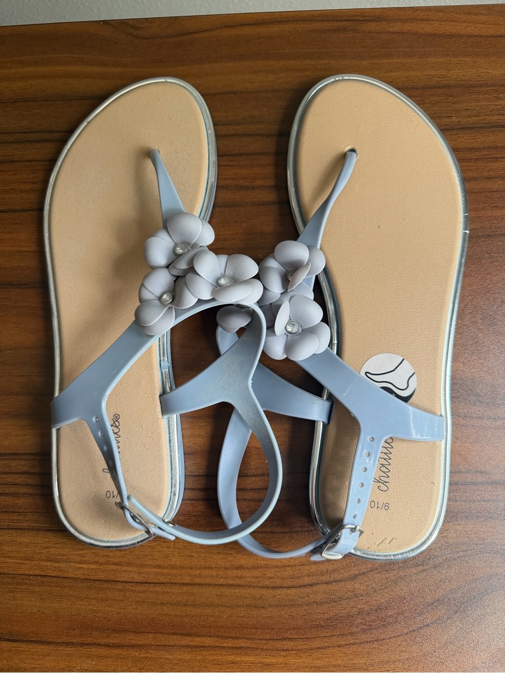 Women’s Floral Jelly Sandals - Light Blue
